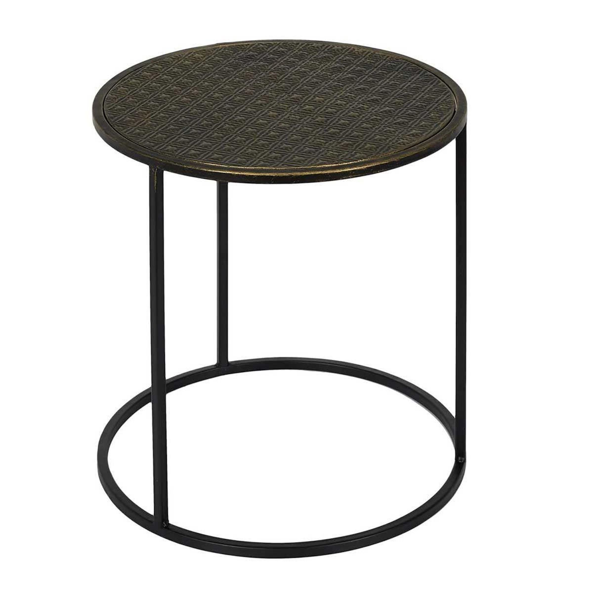 Paris Prix Lot de 2 Tables Gigognes  Mirage  40cm Noir & Or