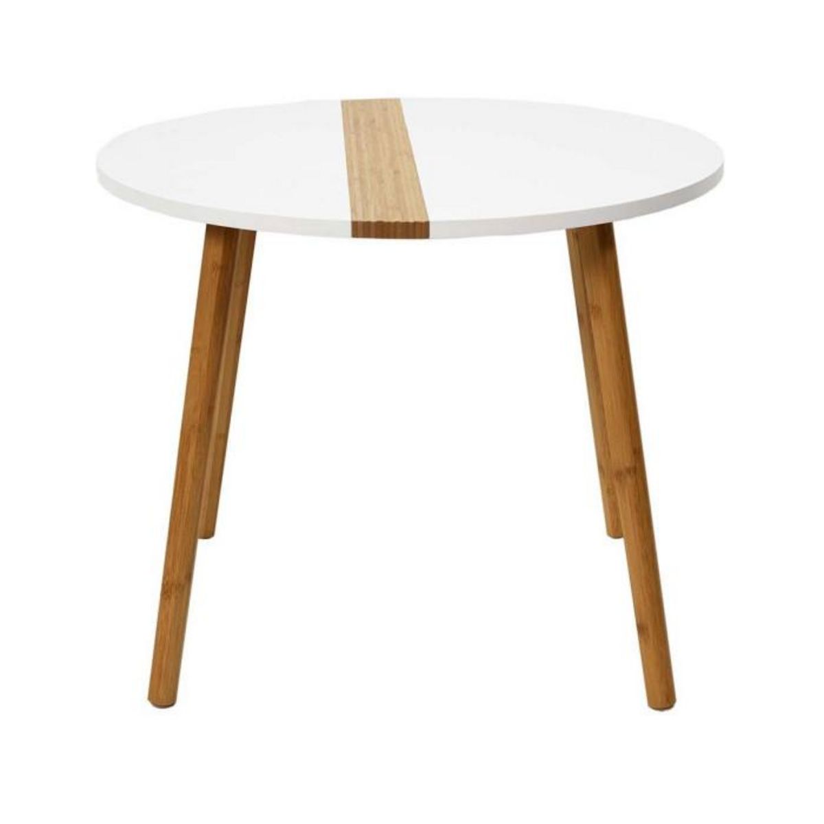 Paris Prix Lot de 2 Tables Gigognes  Relief Bicolore  60cm Blanc