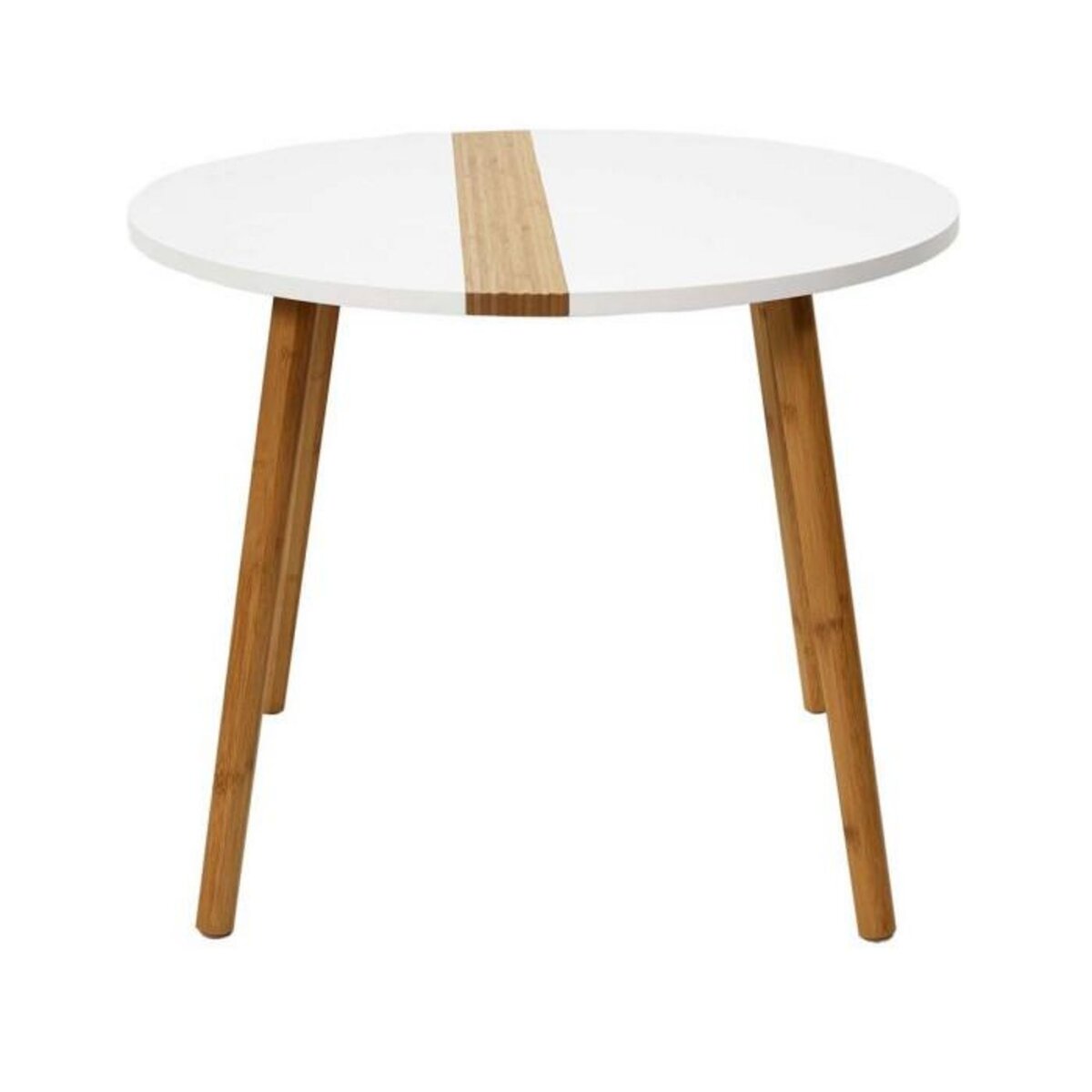 Paris Prix Lot de 2 Tables Gigognes  Relief Bicolore  60cm Blanc