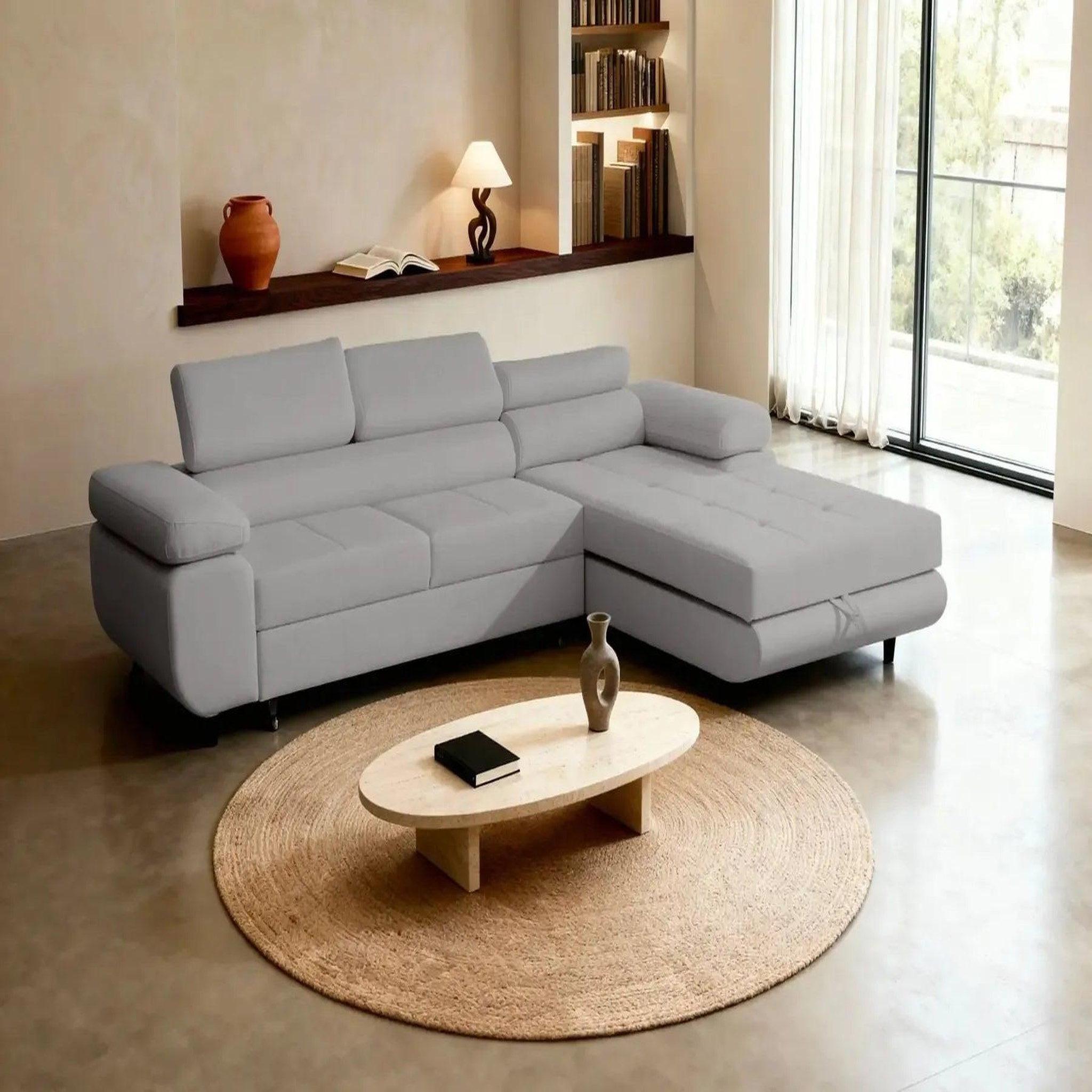 Voir la diapositive 2 : CASANOVA PARIS Charlie - canapé d'angle convertible tissu chiné