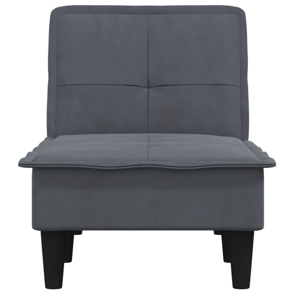 VIDAXL Chaise longue gris fonce velours