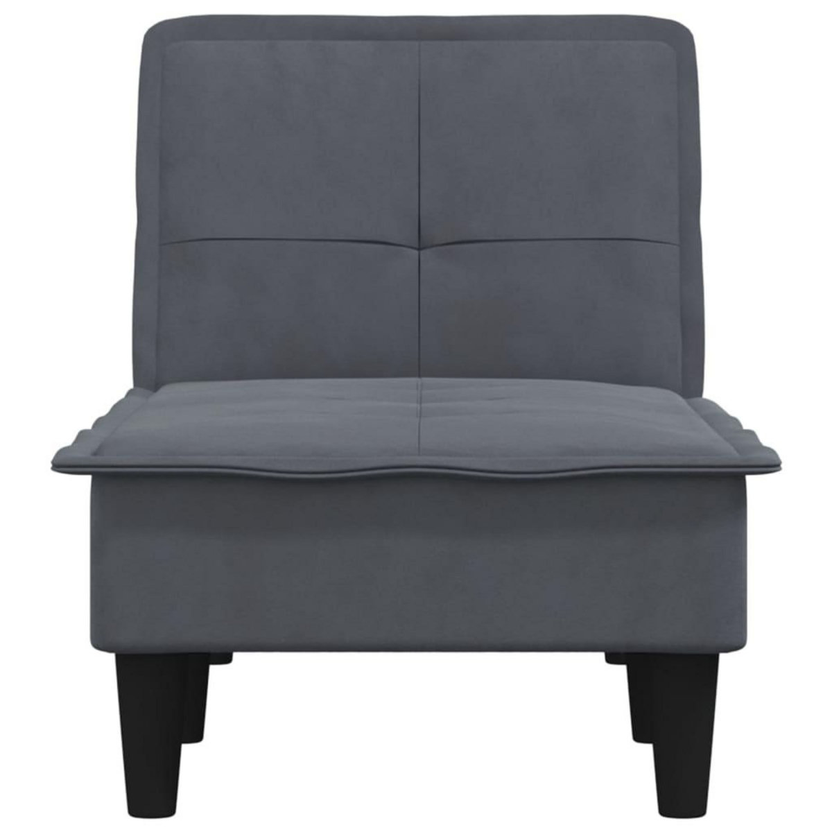 VIDAXL Chaise longue gris fonce velours