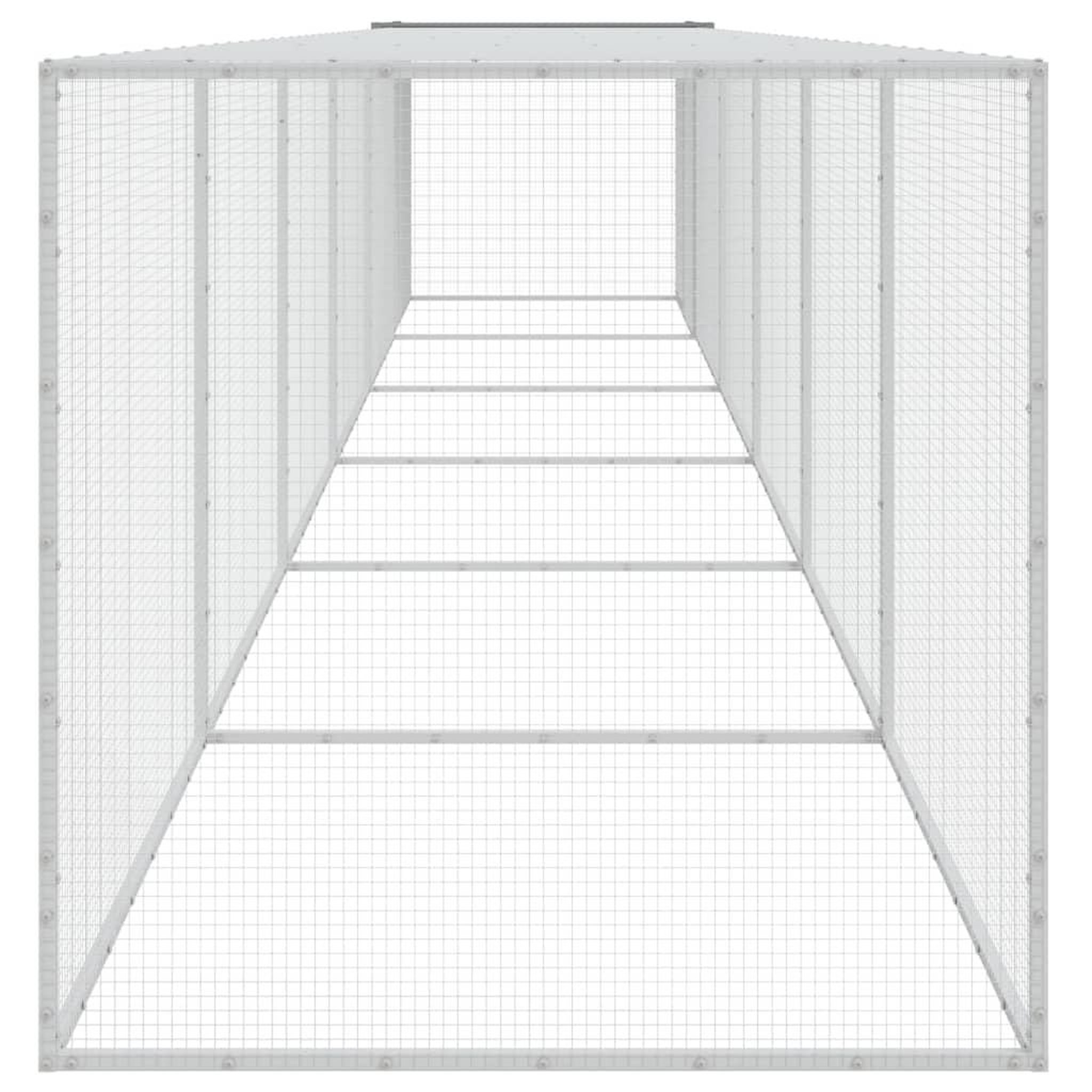 Voir la diapositive 4 : VIDAXL Poulailler avec toit gris clair 603x98x90 cm acier galvanise