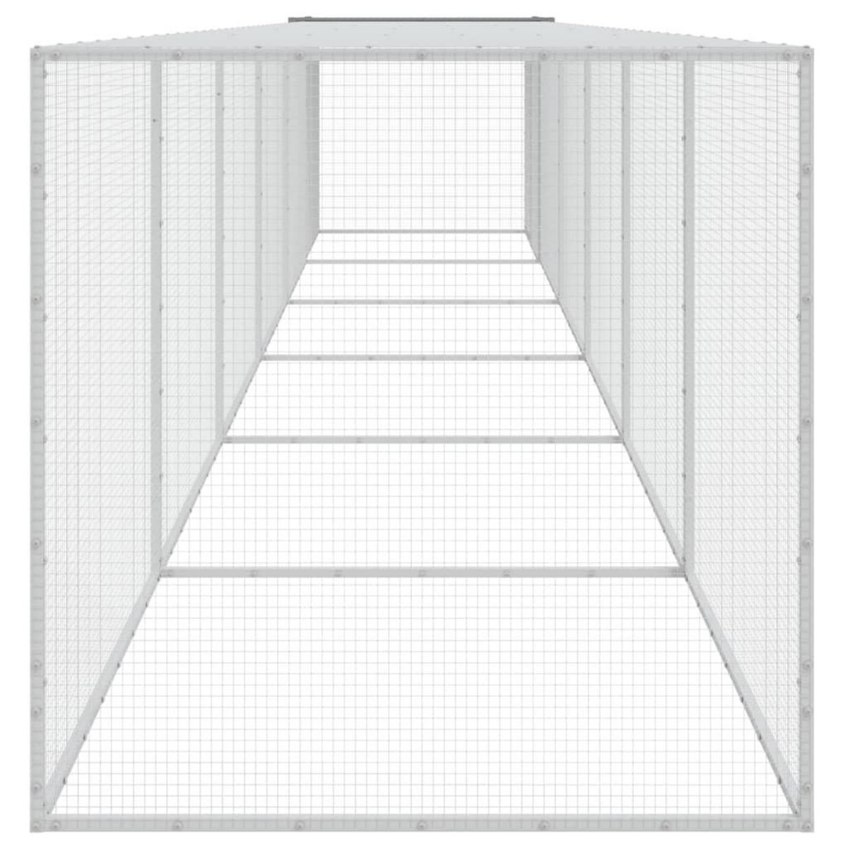 VIDAXL Poulailler avec toit gris clair 603x98x90 cm acier galvanise