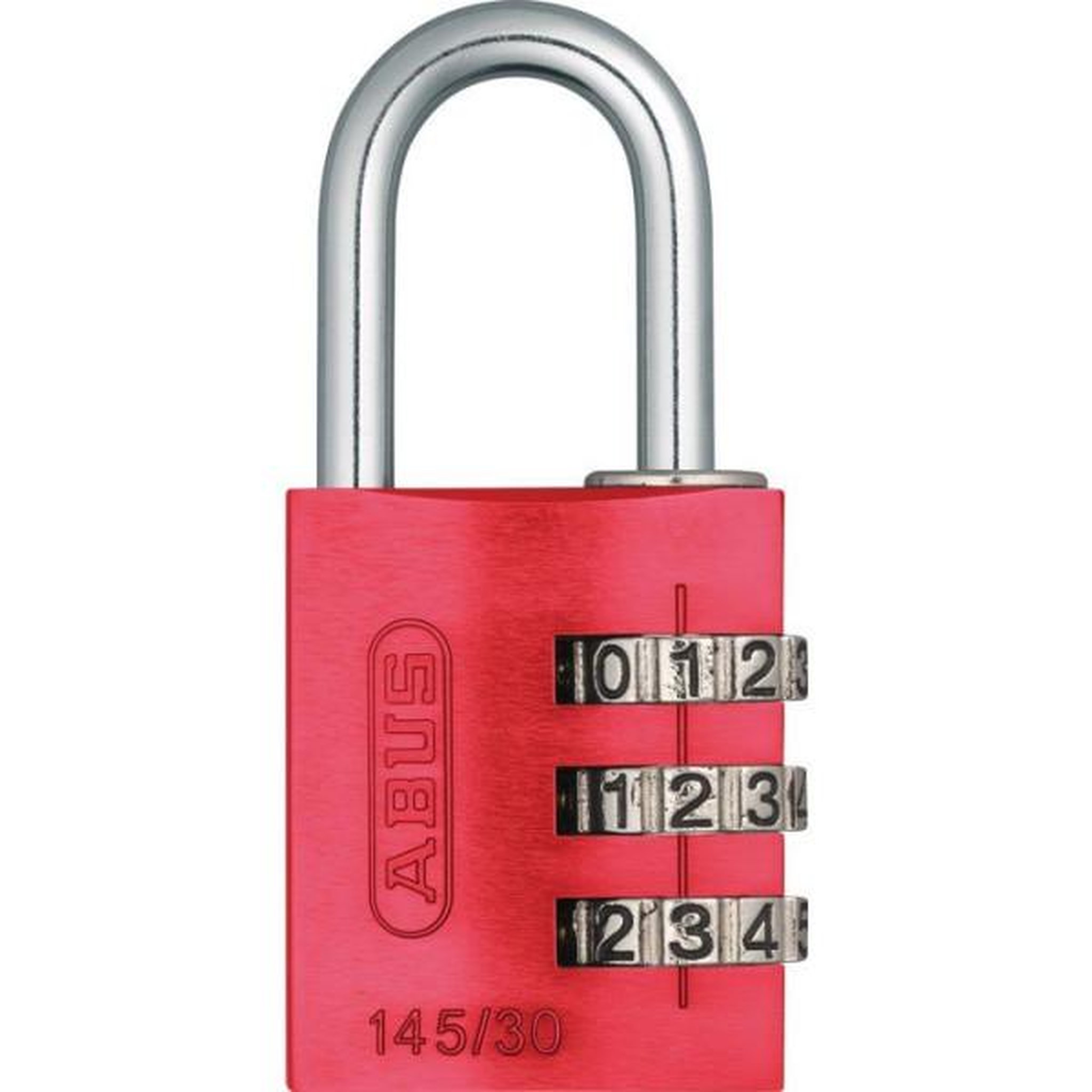 Voir la diapositive 1 : ABUS Cadenas a combinaison - ABUS - 145/30 - 3 chiffres - Aluminium rouge - Sans clé