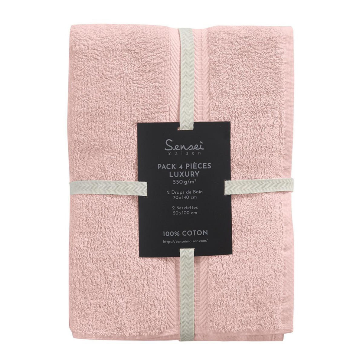 Sensei Maison Ensemble de bain 4 pièces (2 draps de bain + 2 serviettes de toilette) LUXURY