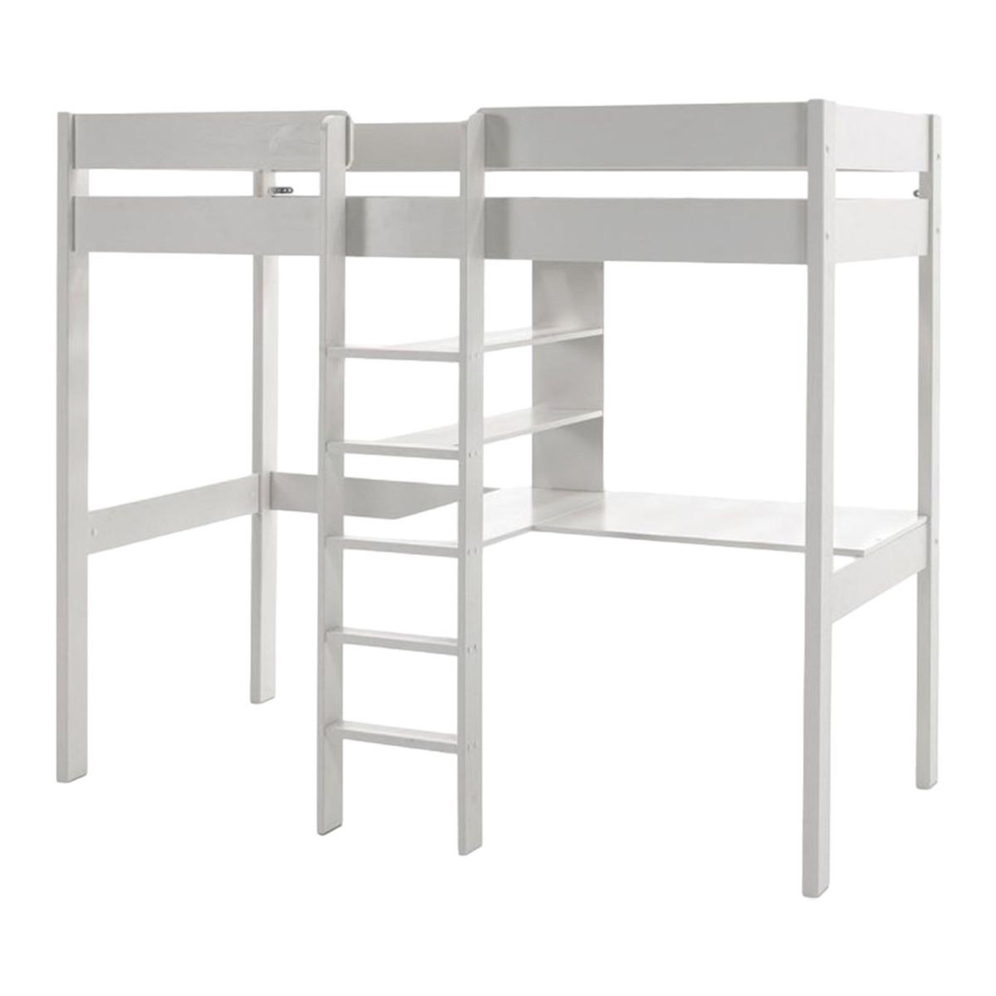 Paris Prix Lit mezzanine & bureau enfant  pino  90x200cm blanc