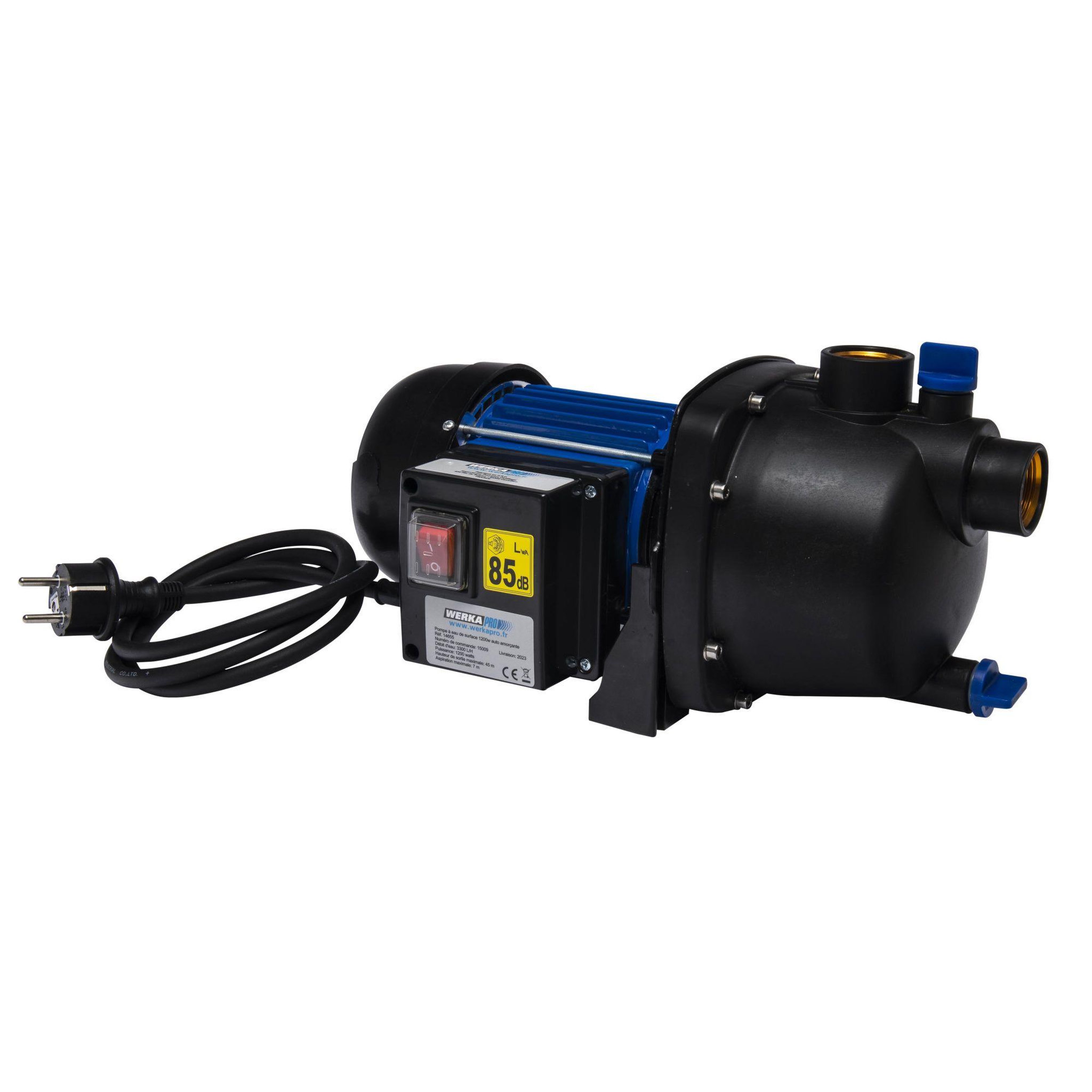 Voir la diapositive 1 : WERKAPRO Pompe à eau de surface 1200w WERKA PRO