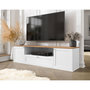 Voir la diapositive 5 : BEST MOBILIER Francesco - meuble tv - effet bois et blanc - 2 portes, 1 tiroir et 1 niche - 182 cm