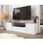 Voir la diapositive 5 : BEST MOBILIER Francesco - meuble tv - effet bois et blanc - 2 portes, 1 tiroir et 1 niche - 182 cm