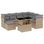 Voir la diapositive 2 : VIDAXL Salon de jardin avec coussins 8 pcs beige resine tressee