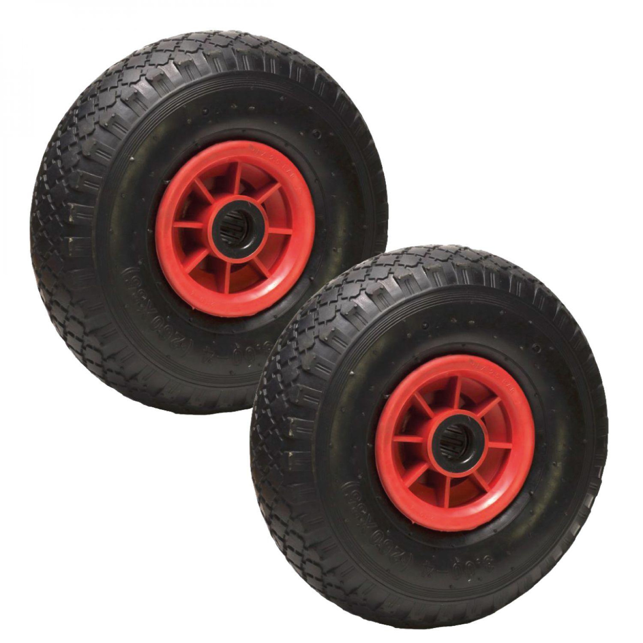 LINXOR Lot de 2 roues gonflables pour chariot 26 x 8.5  cm - Axe 25 mm