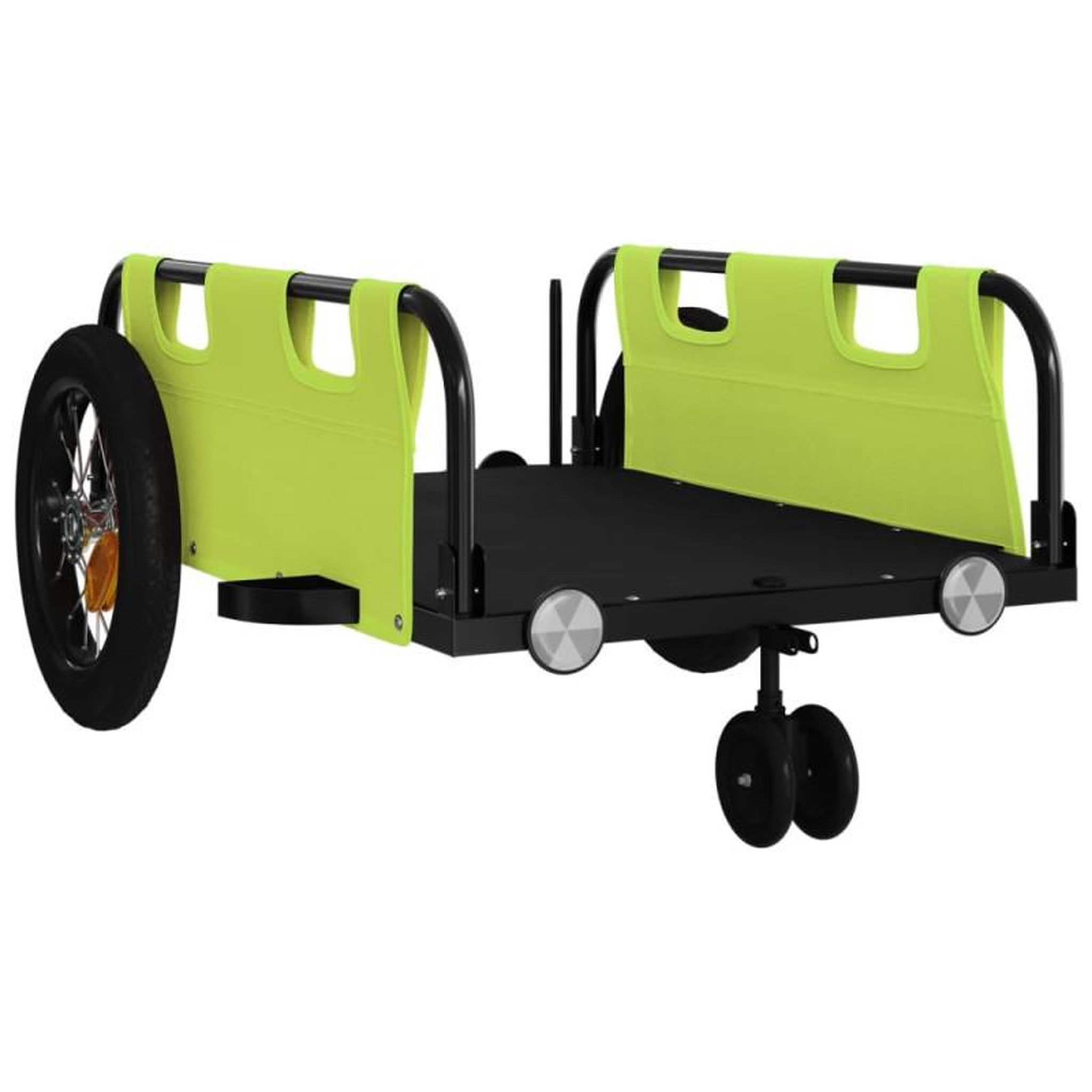 Voir la diapositive 4 : VIDAXL Remorque de vélo vert tissu oxford et fer