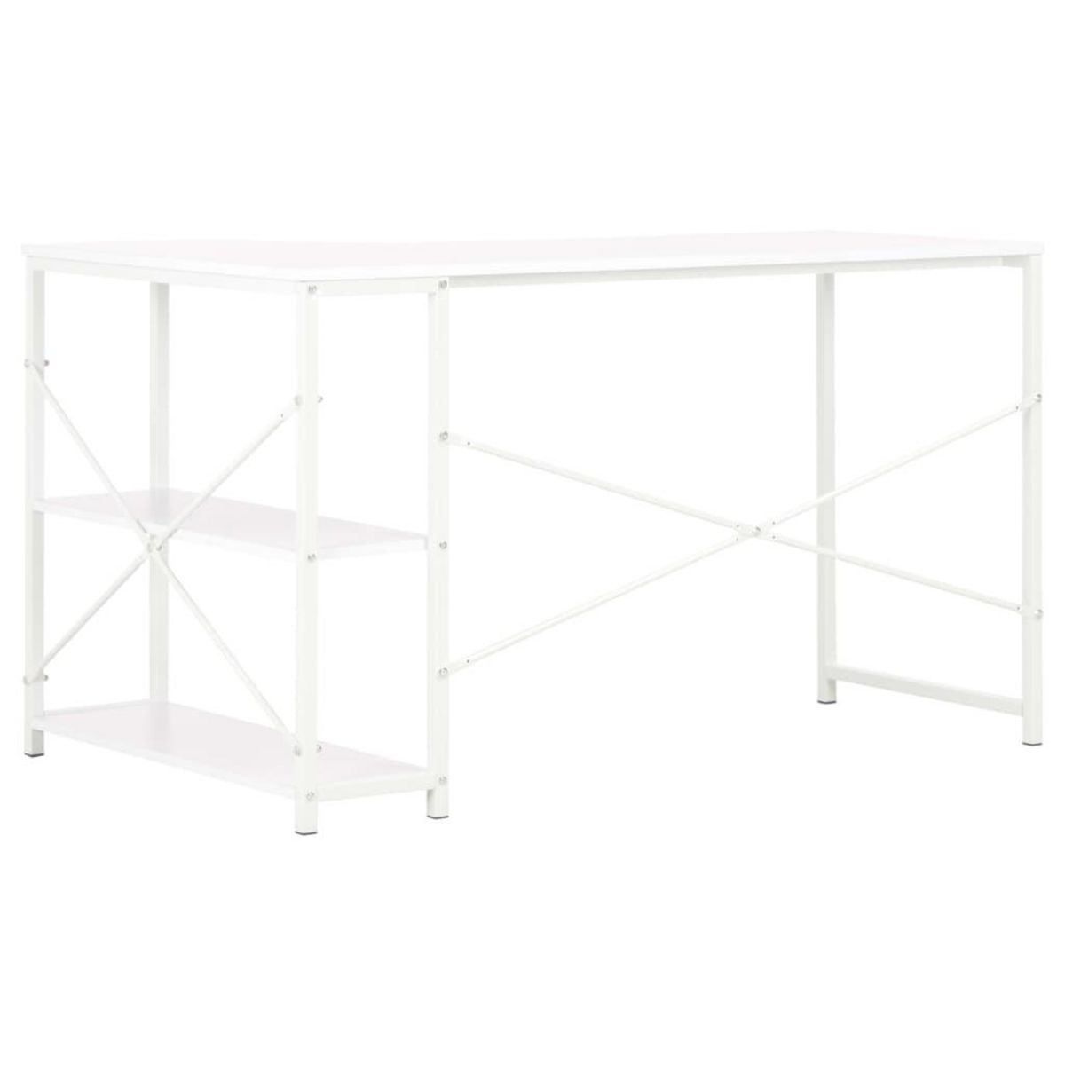 VIDAXL Bureau d'ordinateur Blanc 120x72x70 cm