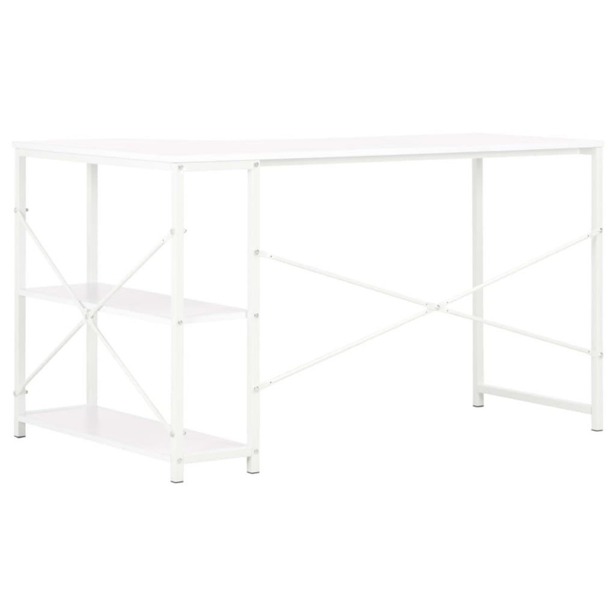 VIDAXL Bureau d'ordinateur Blanc 120x72x70 cm