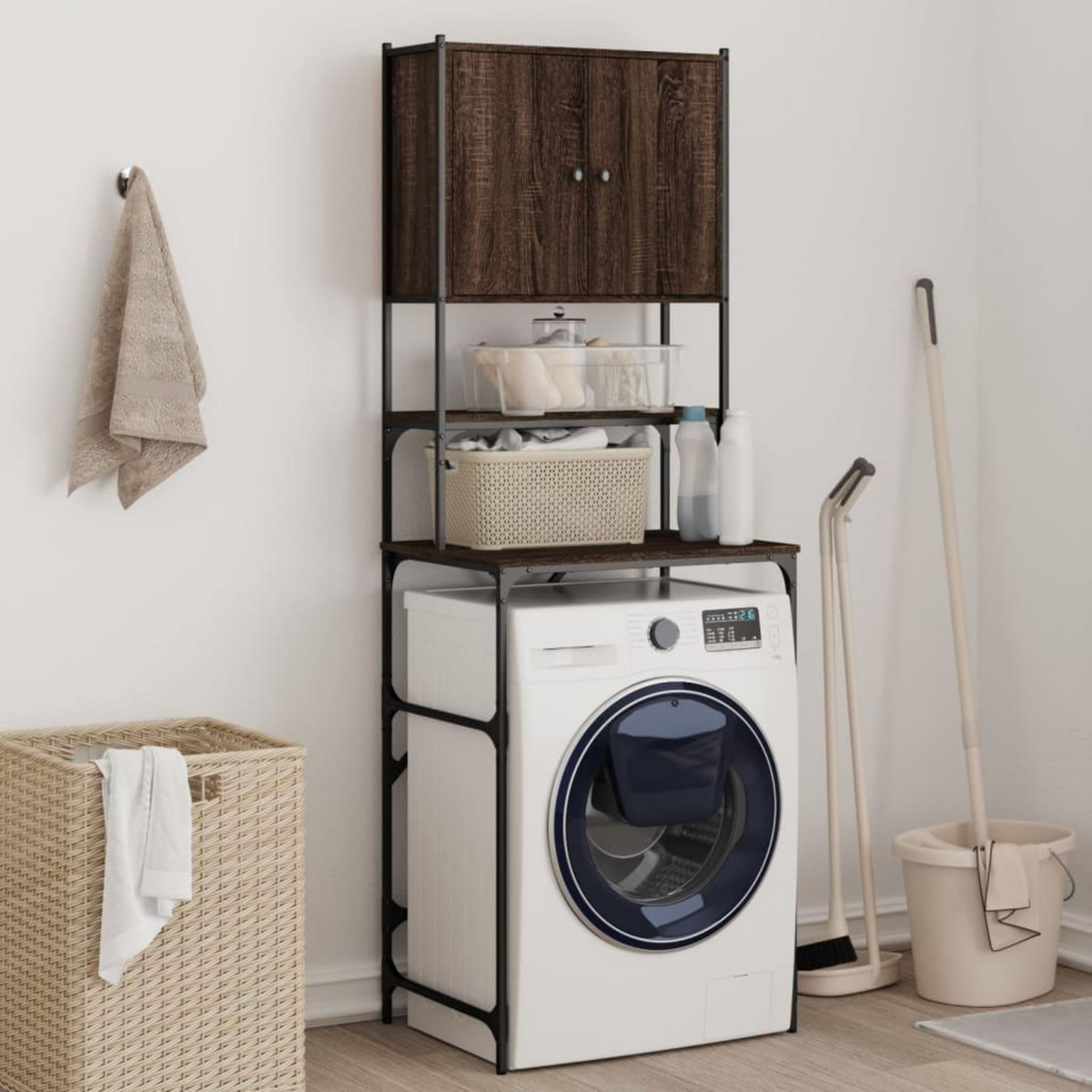 VIDAXL Armoire de machine a laver chene marron 68x48,5x194 cm