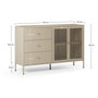 Voir la diapositive 4 : Rendez vous déco Buffet en métal beige sable 140 cm-Latem
