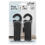 FIVE Lot de 2 Cales portes en plastique - Noir