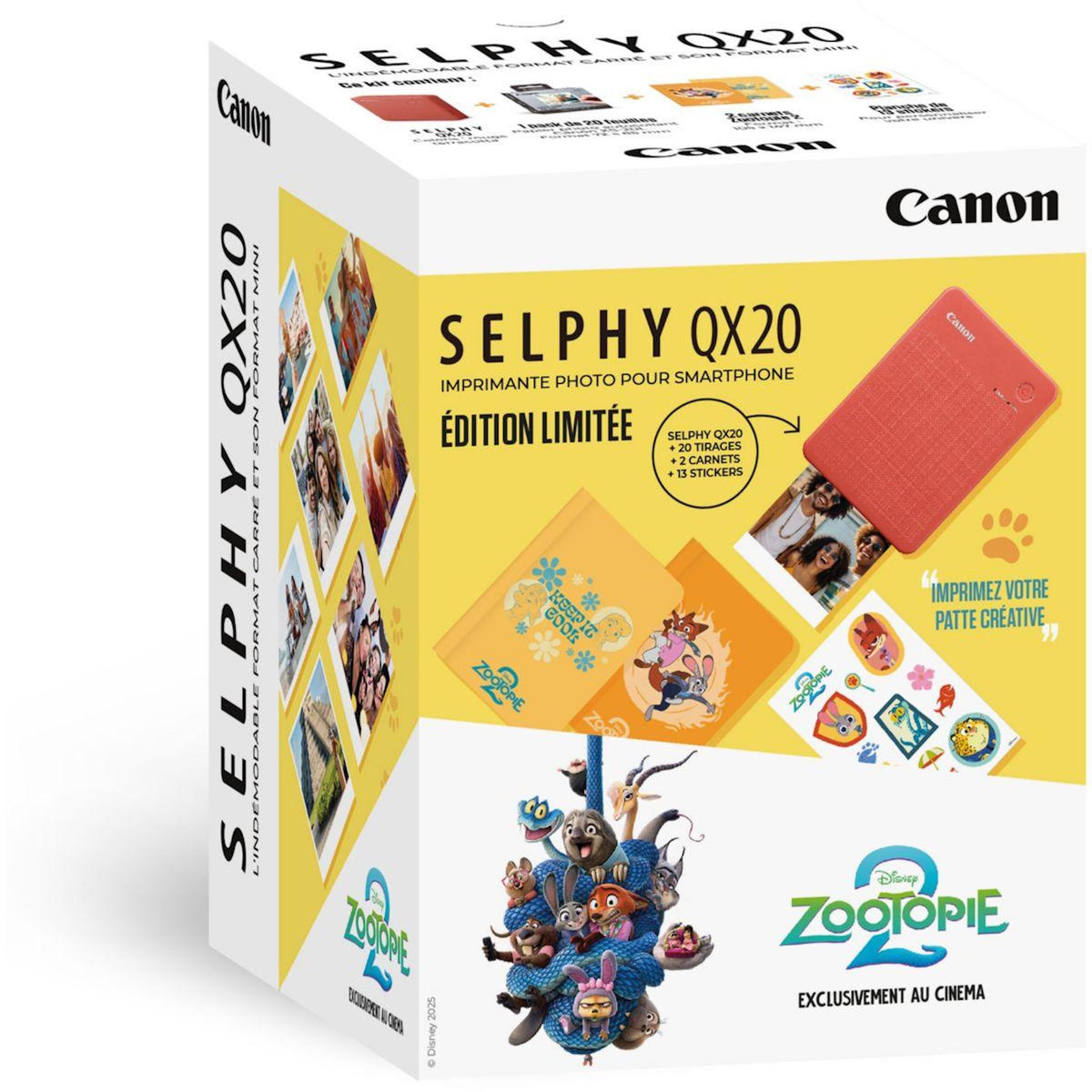 Canon Imprimante photo portable SELPHY QX20 Edition Zootopie 2