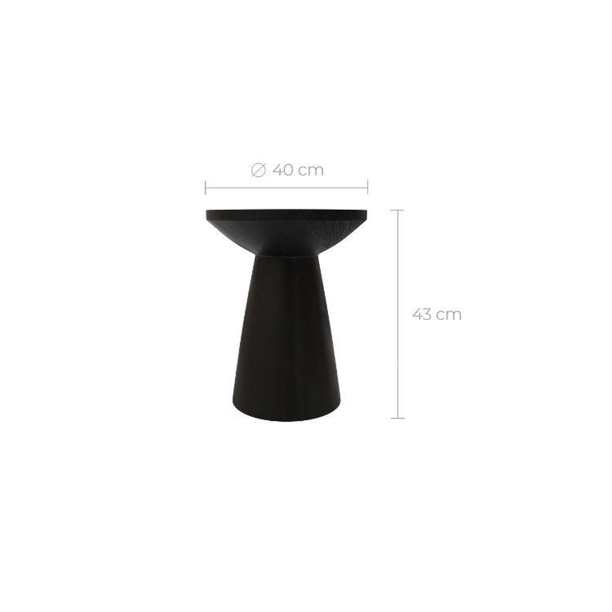 Voir la diapositive 4 : MAISON PAVANE Table d'appoint noire en bois de suar d40 cm-lowa