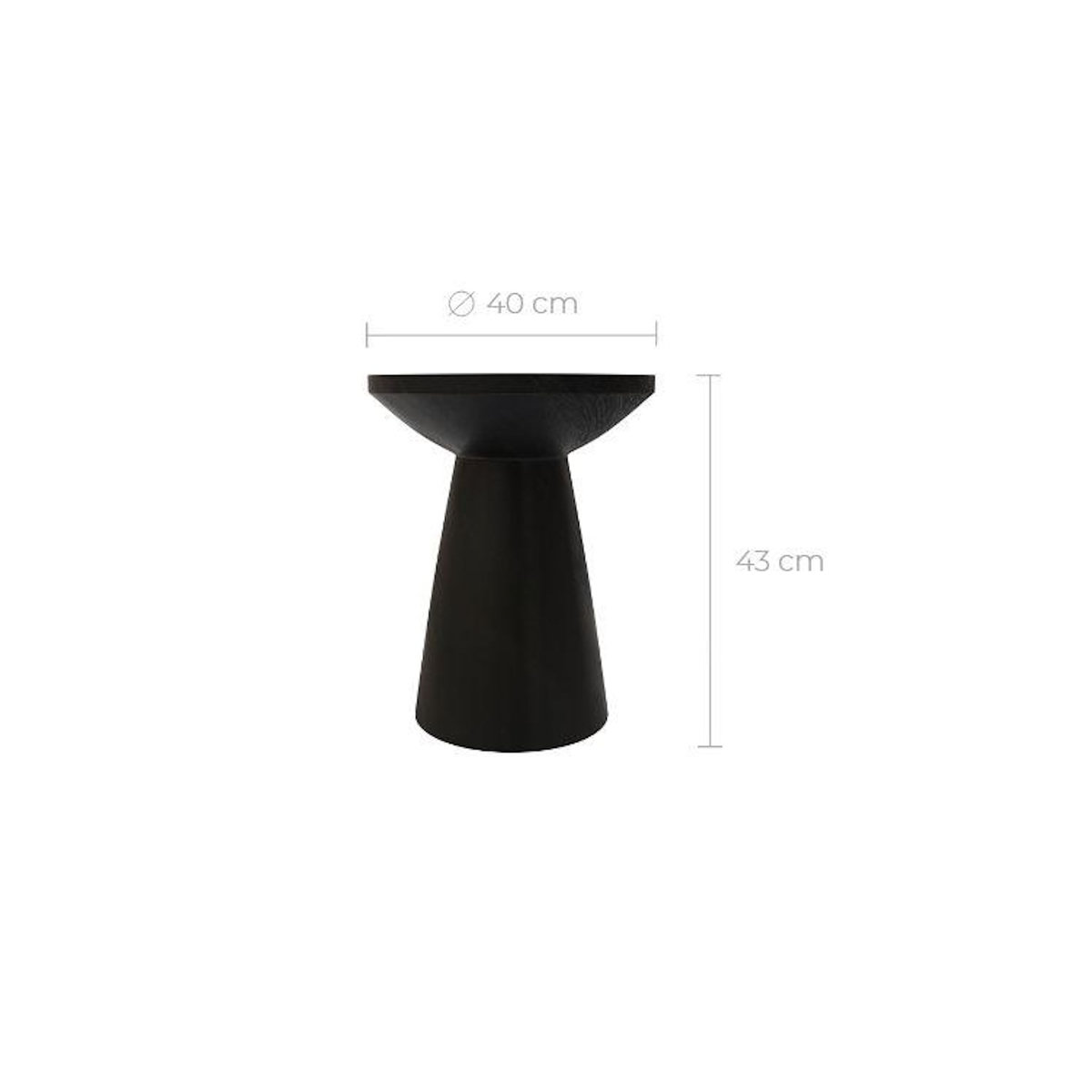 MAISON PAVANE Table d'appoint noire en bois de suar D40 cm-Lowa