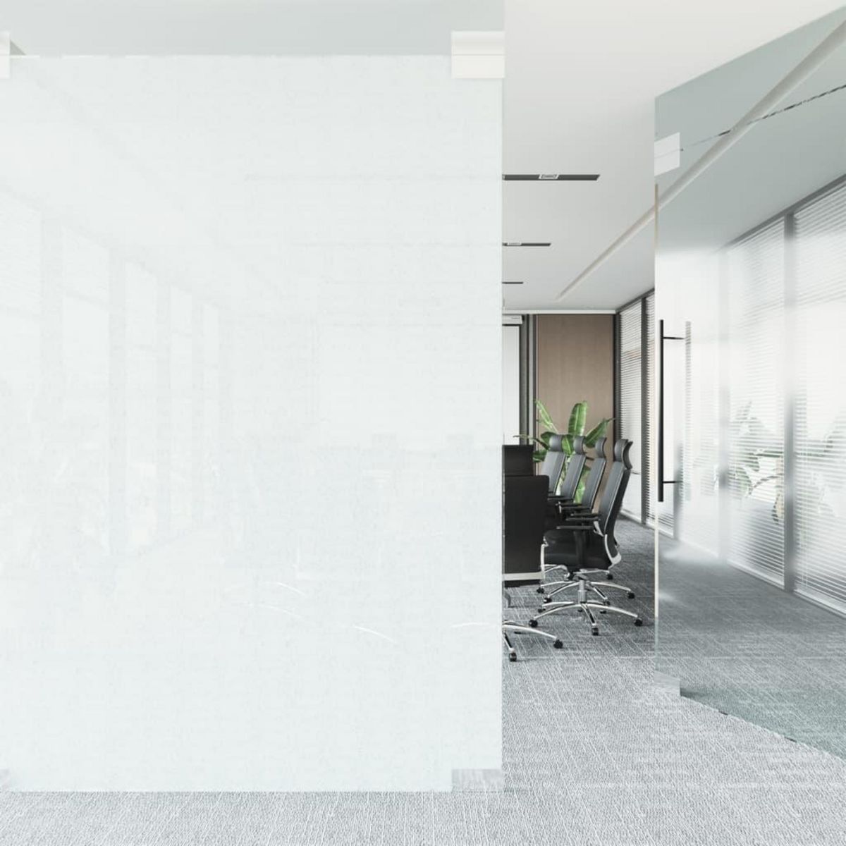 VIDAXL Film de fenetre statique depoli blanc transparent 90x500 cm PVC