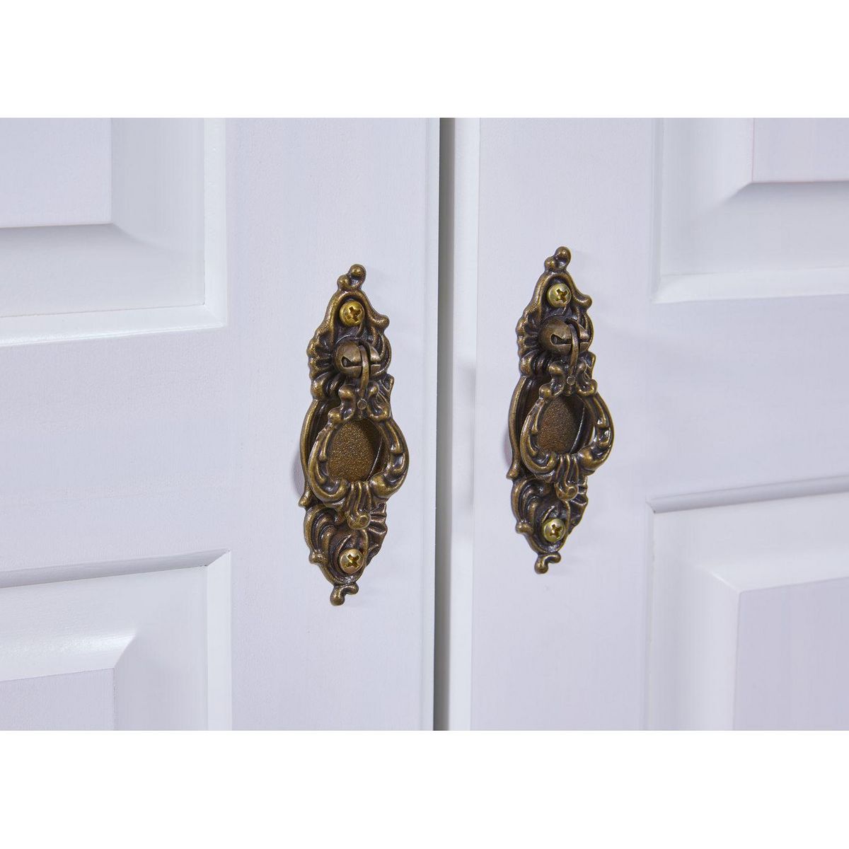 Armoire rustique en pin massif 2 portes  2 tiroirs L104cm BASTIAN