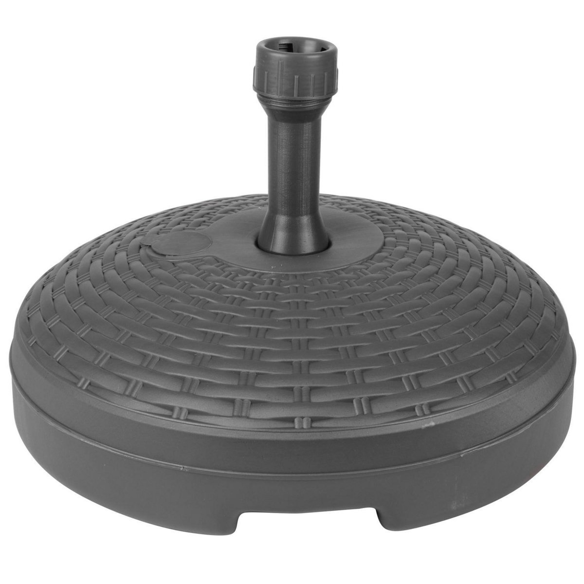 SUNNYDAYS Pied de parasol à remplir effet rotin - 20 litres - Gris