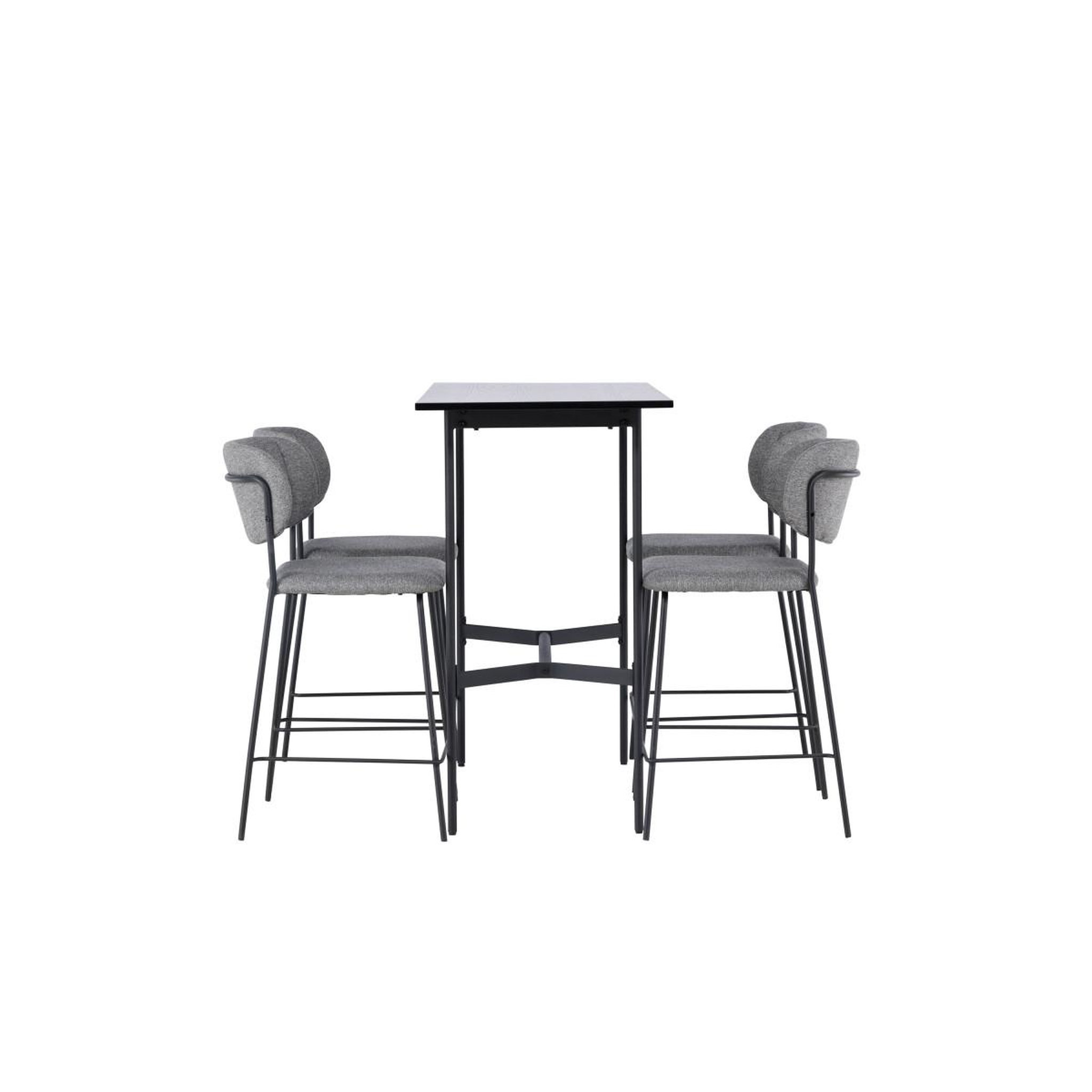 Voir la diapositive 4 : Paris Prix Ensemble table de bar & 4 chaises  rax & bell  120cm noir & gris
