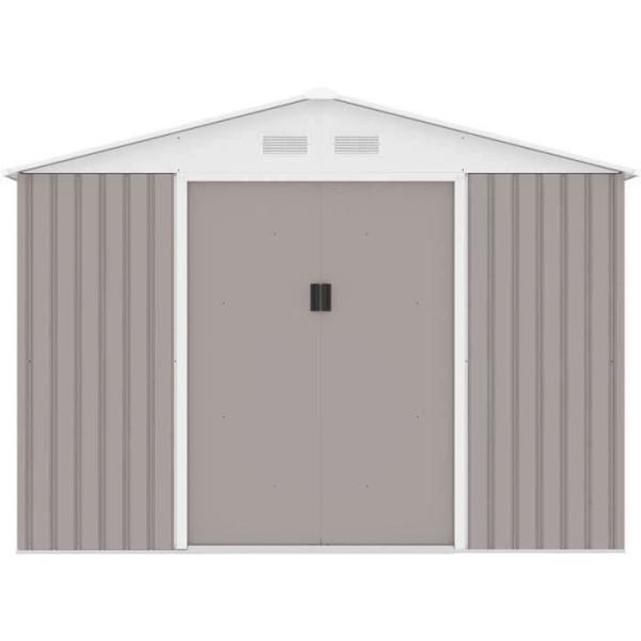 Voir la diapositive 3 : MARKET24 MERCURE Abri de jardin en métal 7,06 m² - 277 x 255 x 202 cm - Kit d'ancrage inclus, 2 portes coulissantes - Taupe