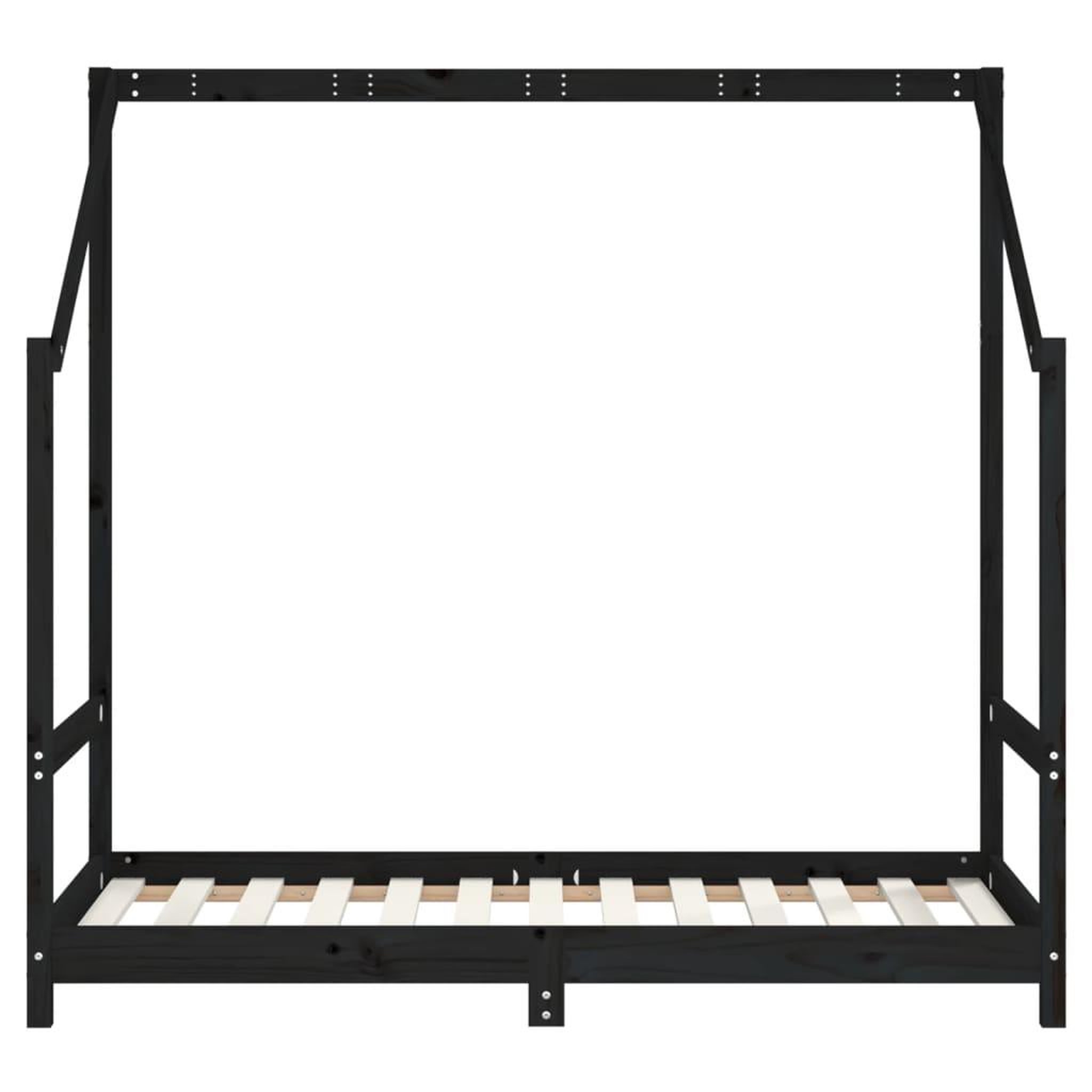 Voir la diapositive 4 : VIDAXL Cadre de lit pour enfant noir 80x160 cm bois de pin massif