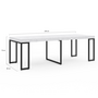 Voir la diapositive 6 : ID MARKET Table console extensible 10 personnes 235 cm plateau effet marbre blanc ALASKA