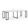 Voir la diapositive 6 : ID MARKET Table console extensible 10 personnes 235 cm plateau effet marbre blanc ALASKA