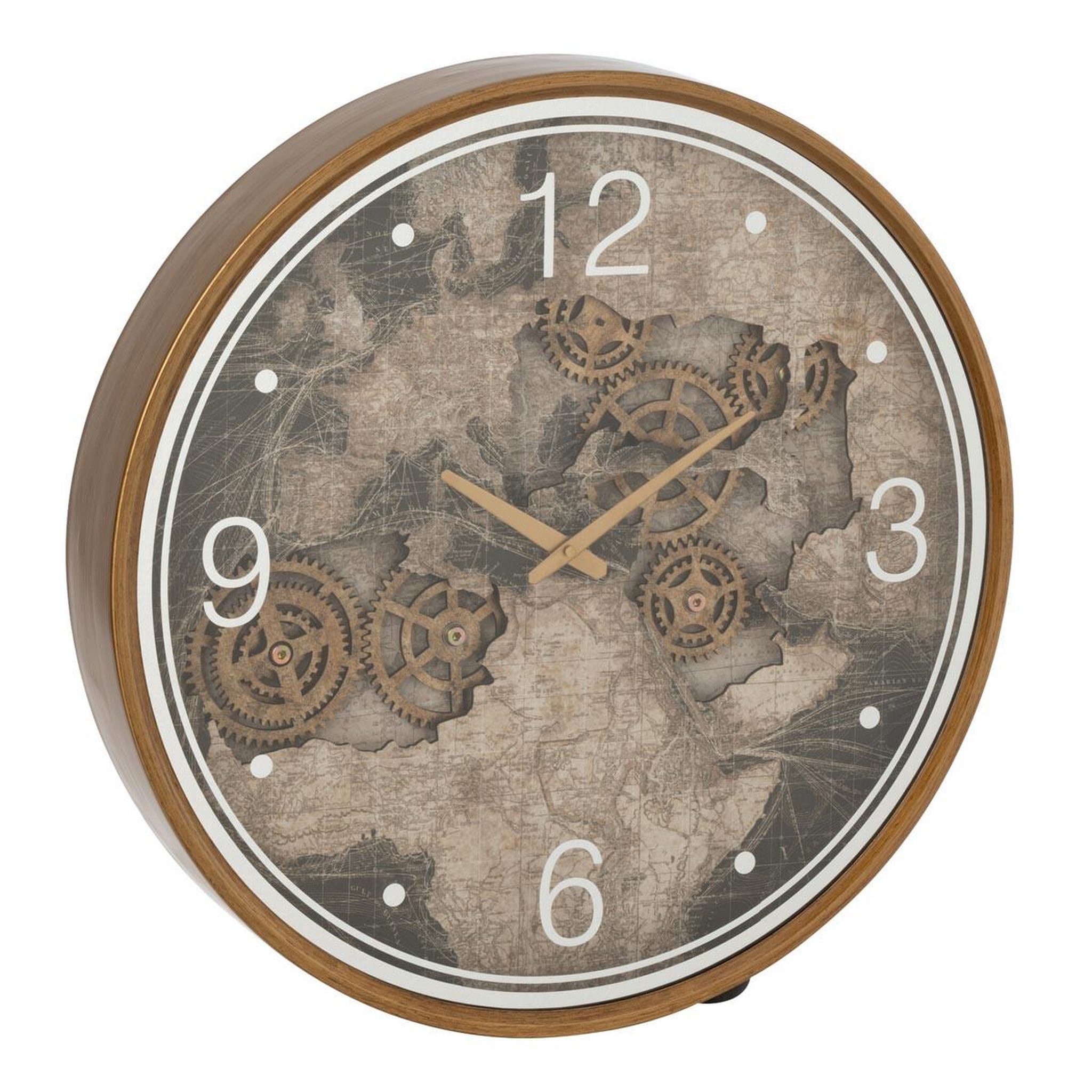 J-LINE Horloge murale  carte europe  60cm or