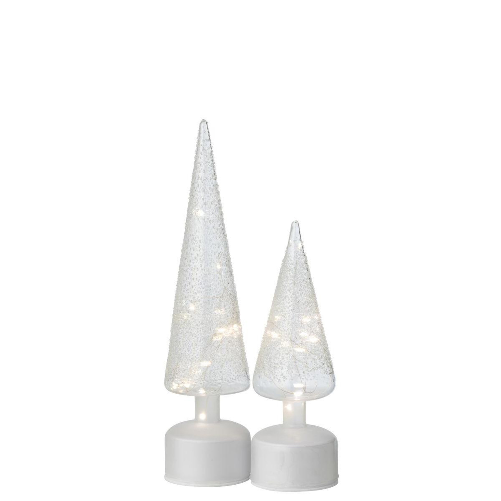 Voir la diapositive 4 : J-LINE Sapin tournant à led  lenard  38cm blanc