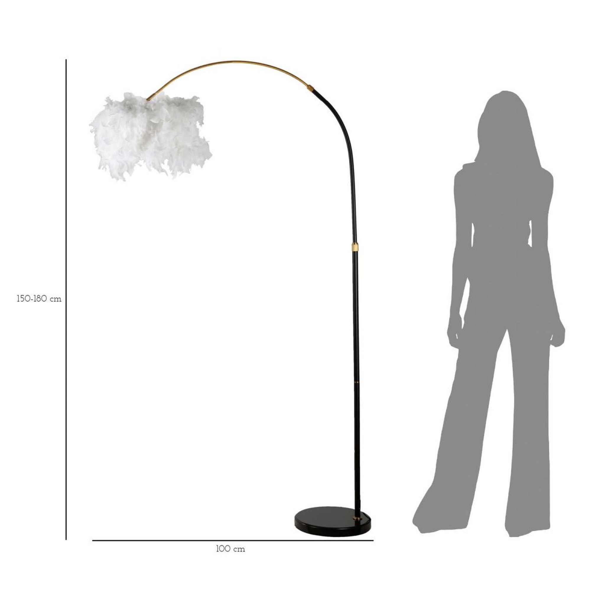 Voir la diapositive 5 : Paris Prix Lampadaire imitation plume  arc  180cm blanc & noir
