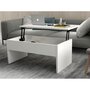 Voir la diapositive 2 : TOILINUX Table basse relevable en bois - Blanc
