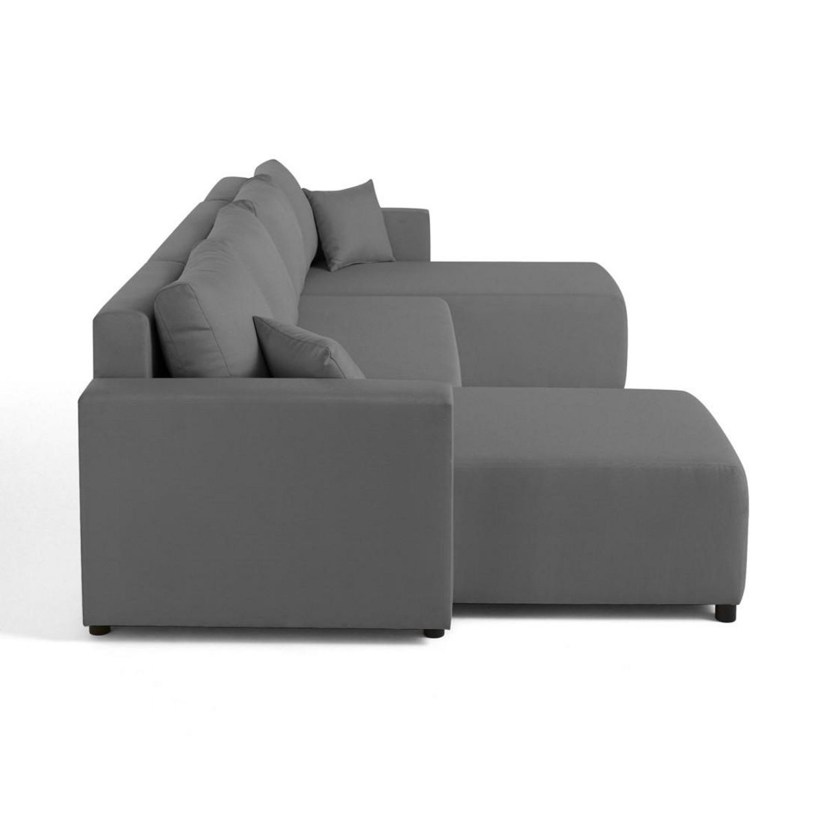 BEST MOBILIER Regala - canapé panoramique - 7 places - convertible avec coffre - en tissu