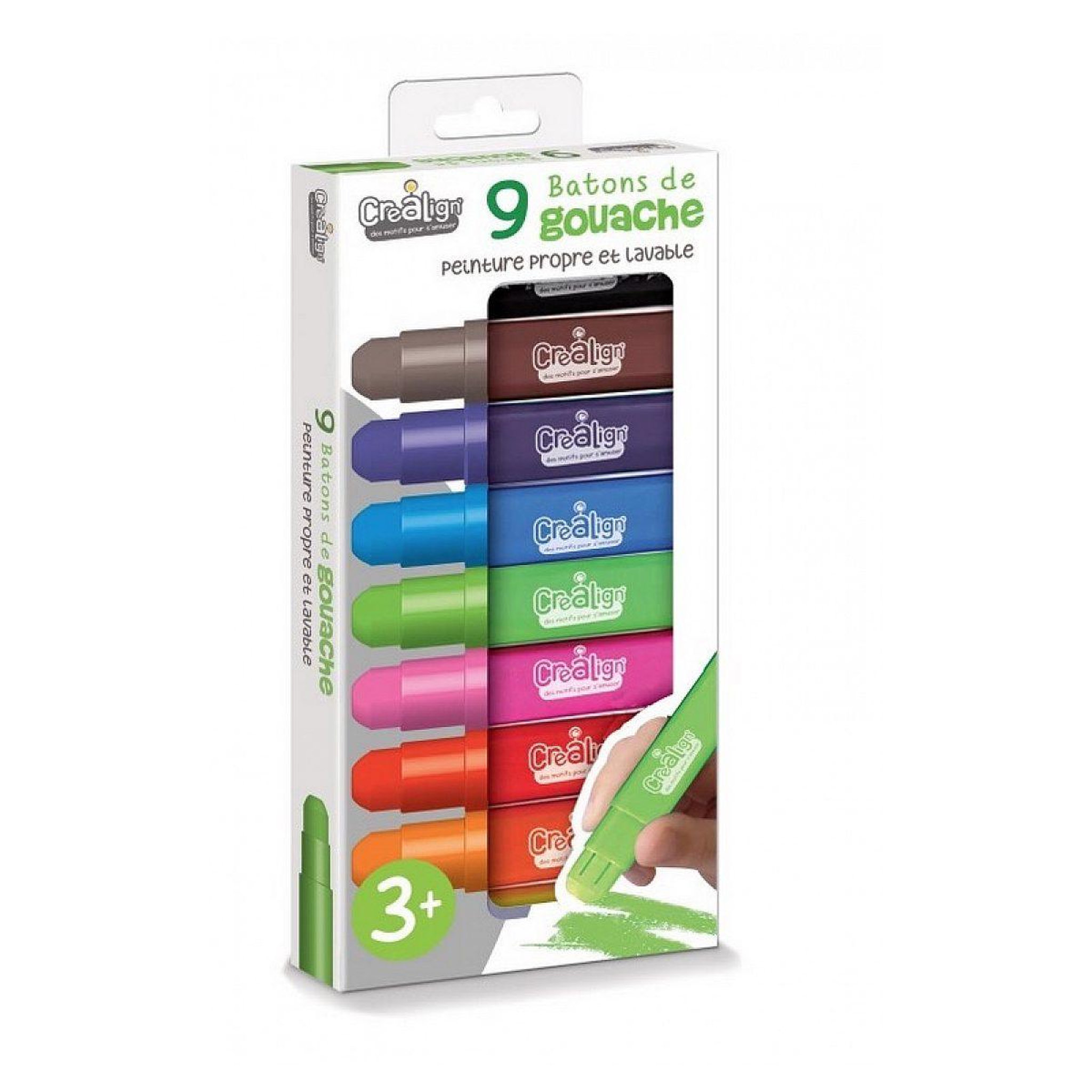 CREALIGN Boite de 9 crayons gras retractables
