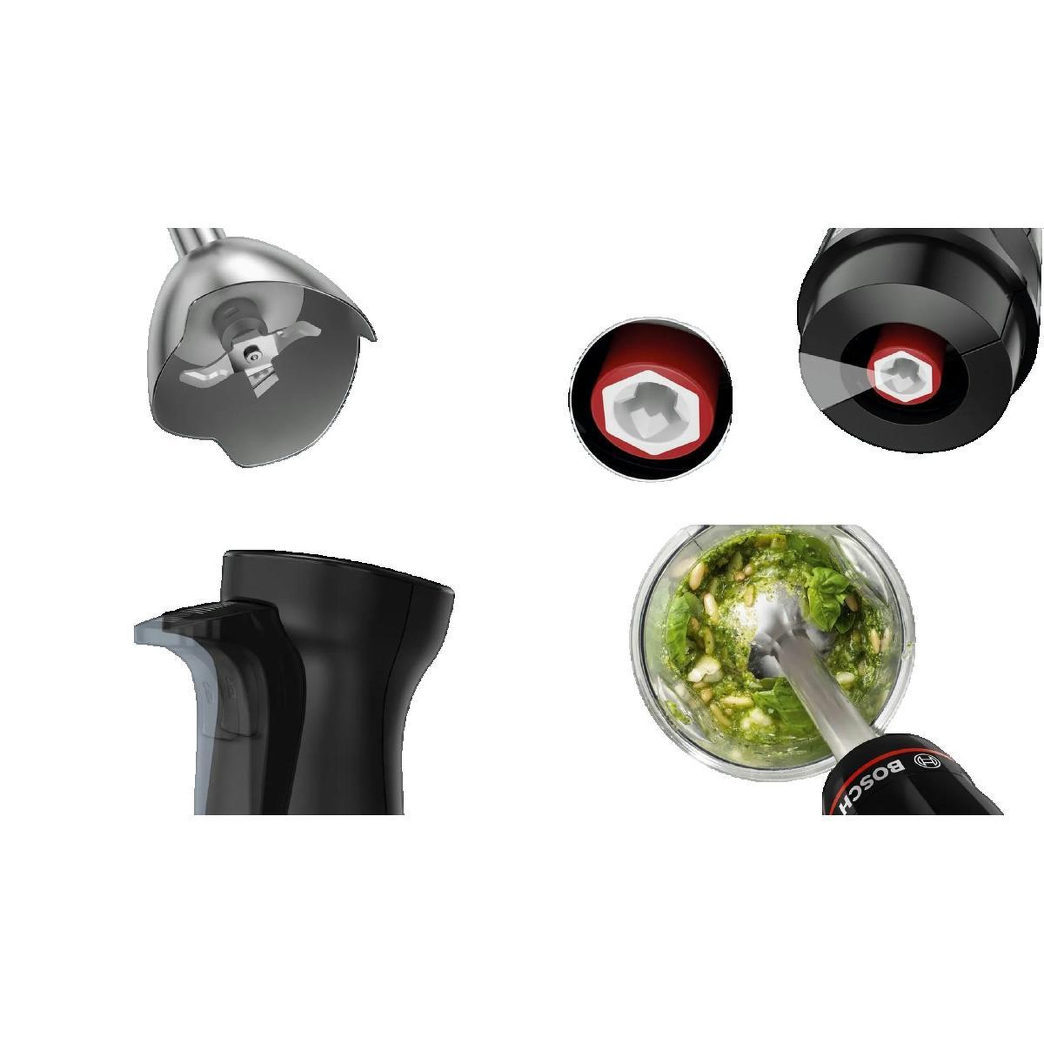 Voir la diapositive 2 : BOSCH Mixeur plongeant Bosch Serie 4 MSM4B623 0,6 L 1000 W Anthracite