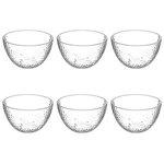 FIVE Lot de 6 Coupelles Plastique Réutilisable  Martelé  14cm Transparent