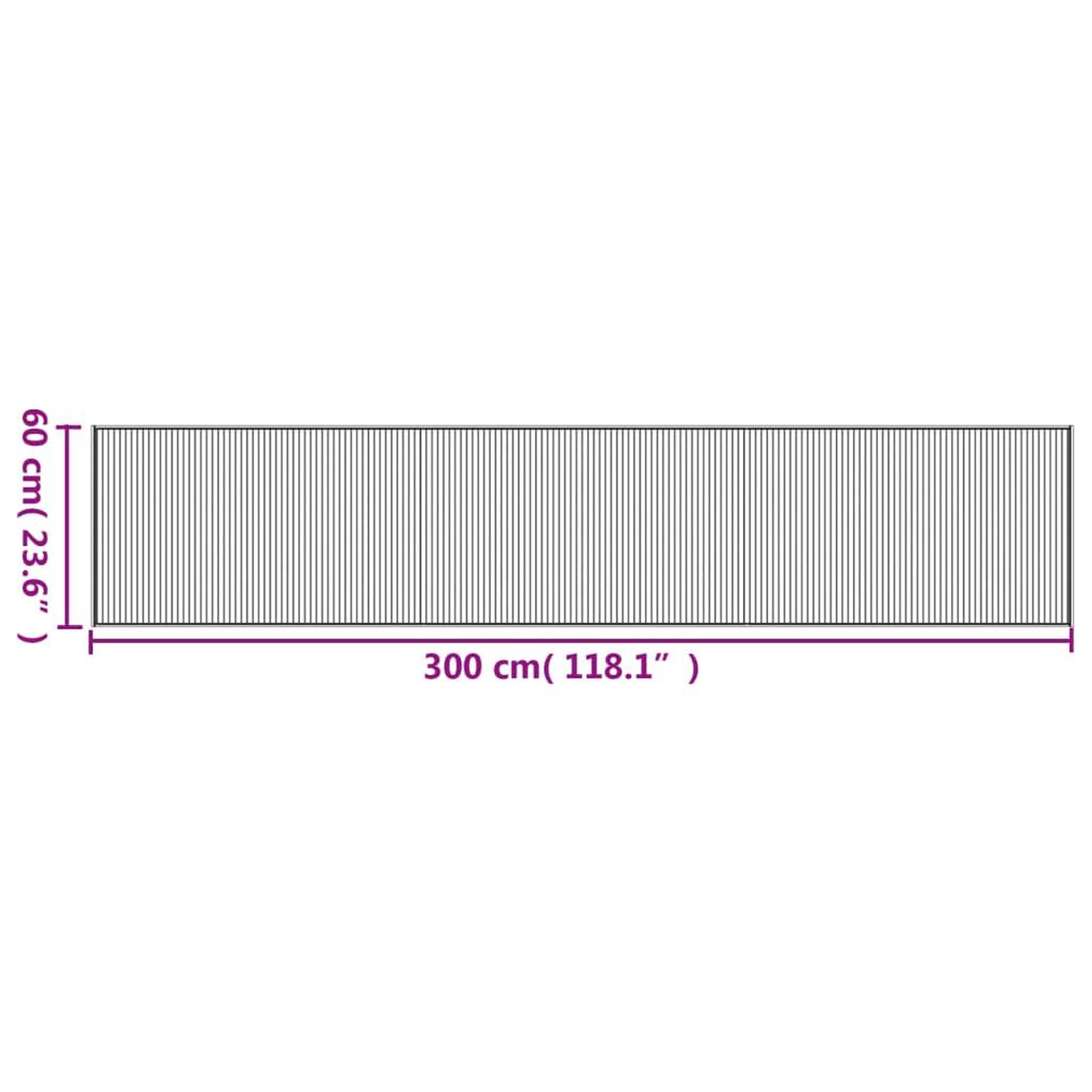 Voir la diapositive 6 : VIDAXL Tapis rectangulaire gris 60x300 cm bambou