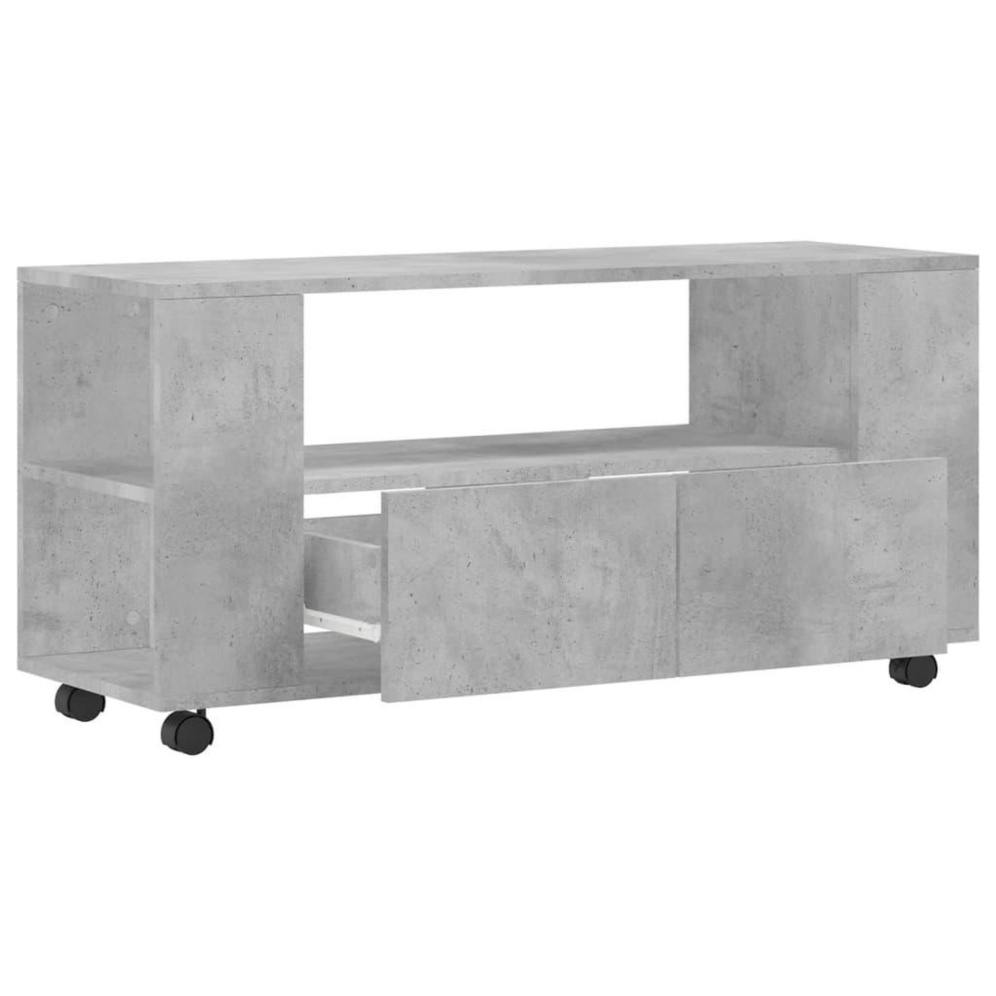 Voir la diapositive 5 : VIDAXL Meuble TV gris beton 102x34,5x43 cm bois d'ingenierie