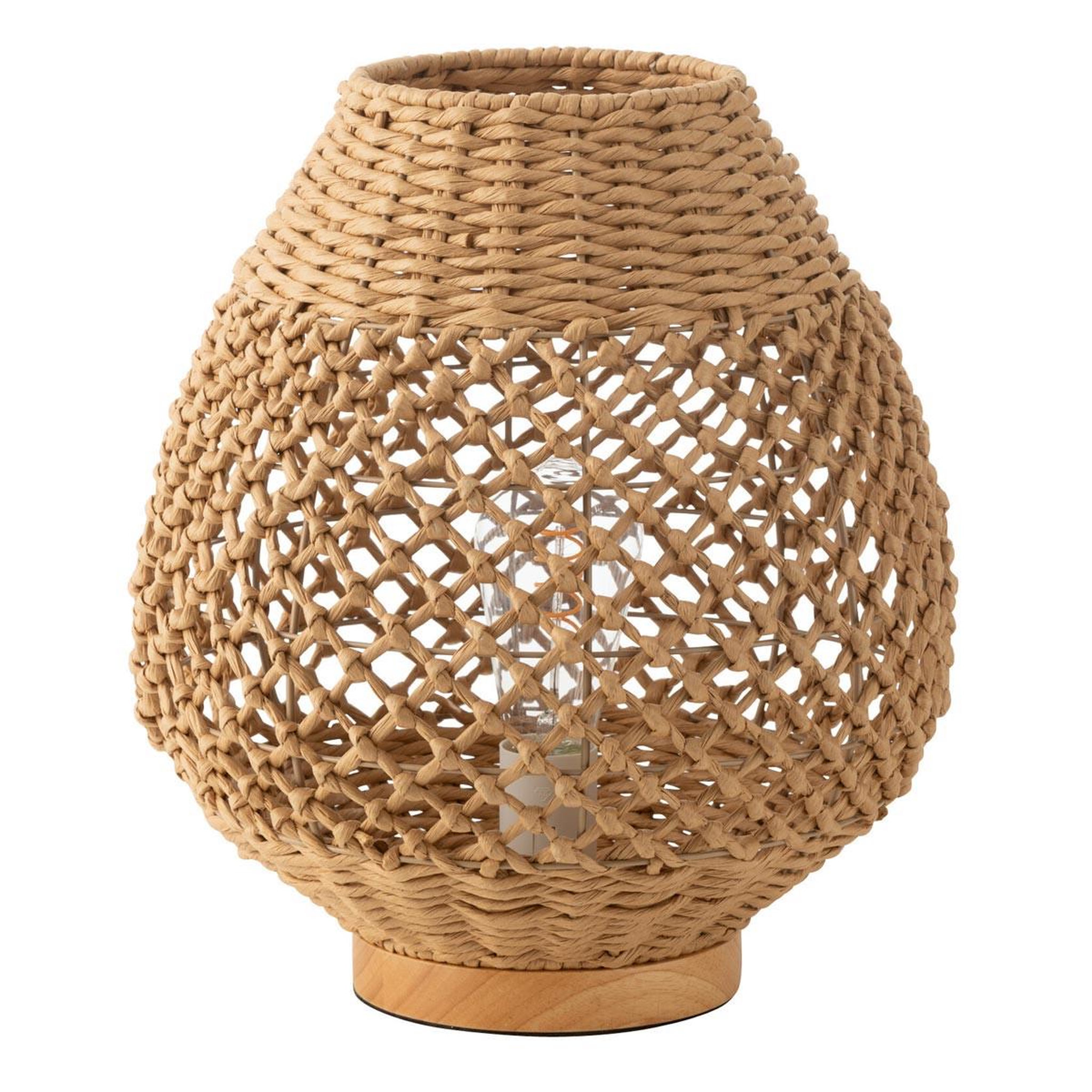 J-LINE Lampe à poser torsade en métal  deann  35cm naturel