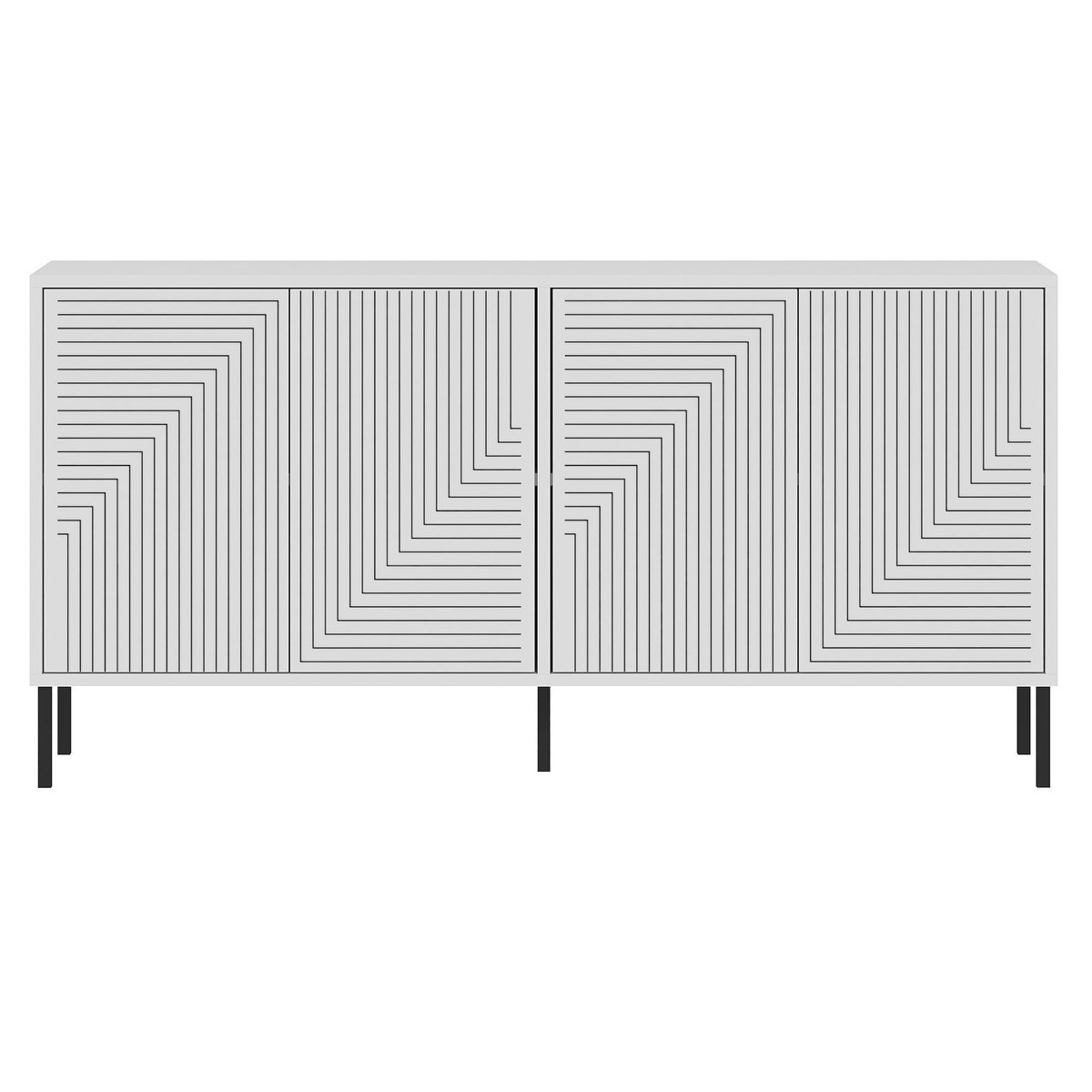 Habitat et Jardin Buffet en bois  Evolet  - 150 x 36 x 75 cm - Blanc