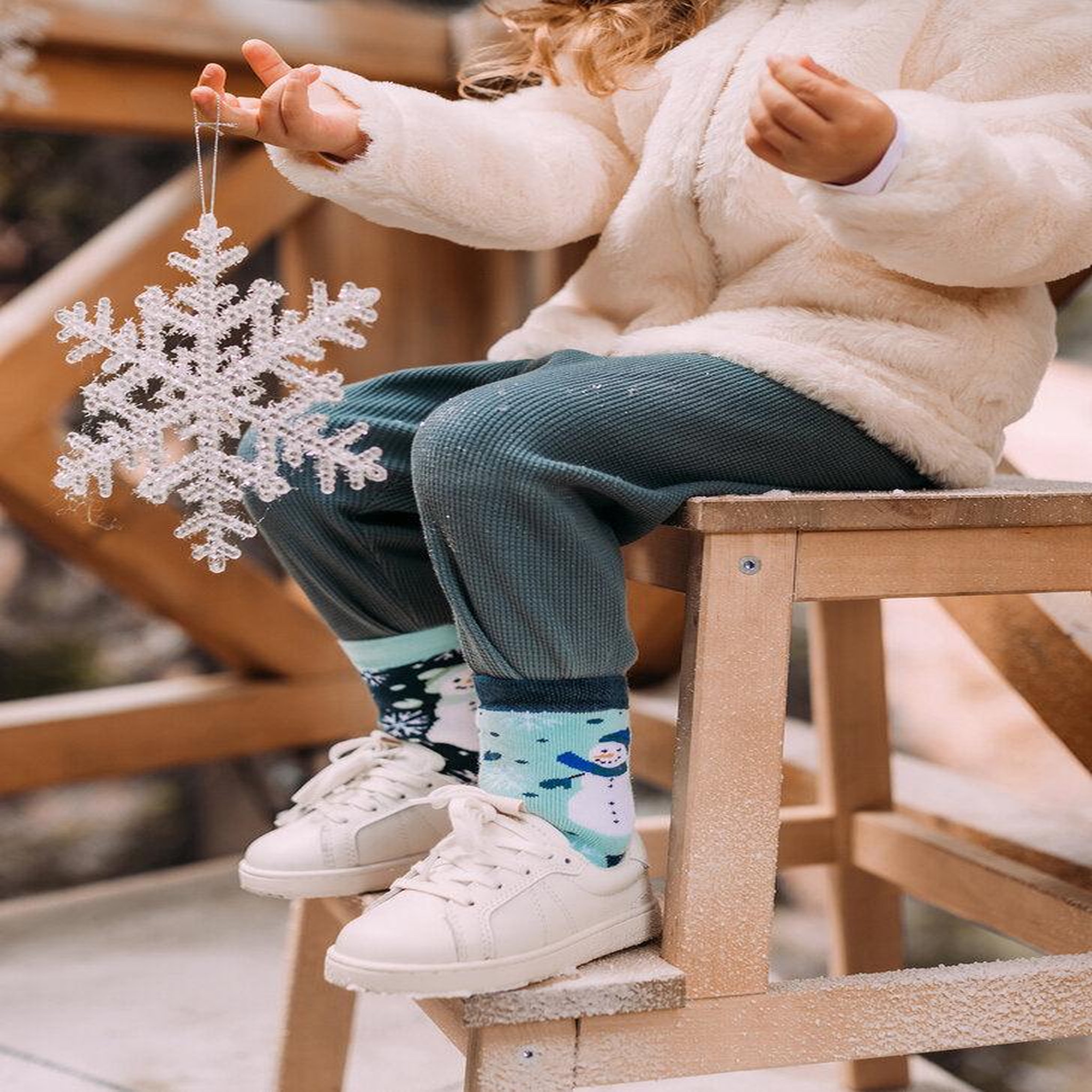 Voir la diapositive 2 : DEDOLES Chaussettes chaudes enfants bonhomme de neige joyeux