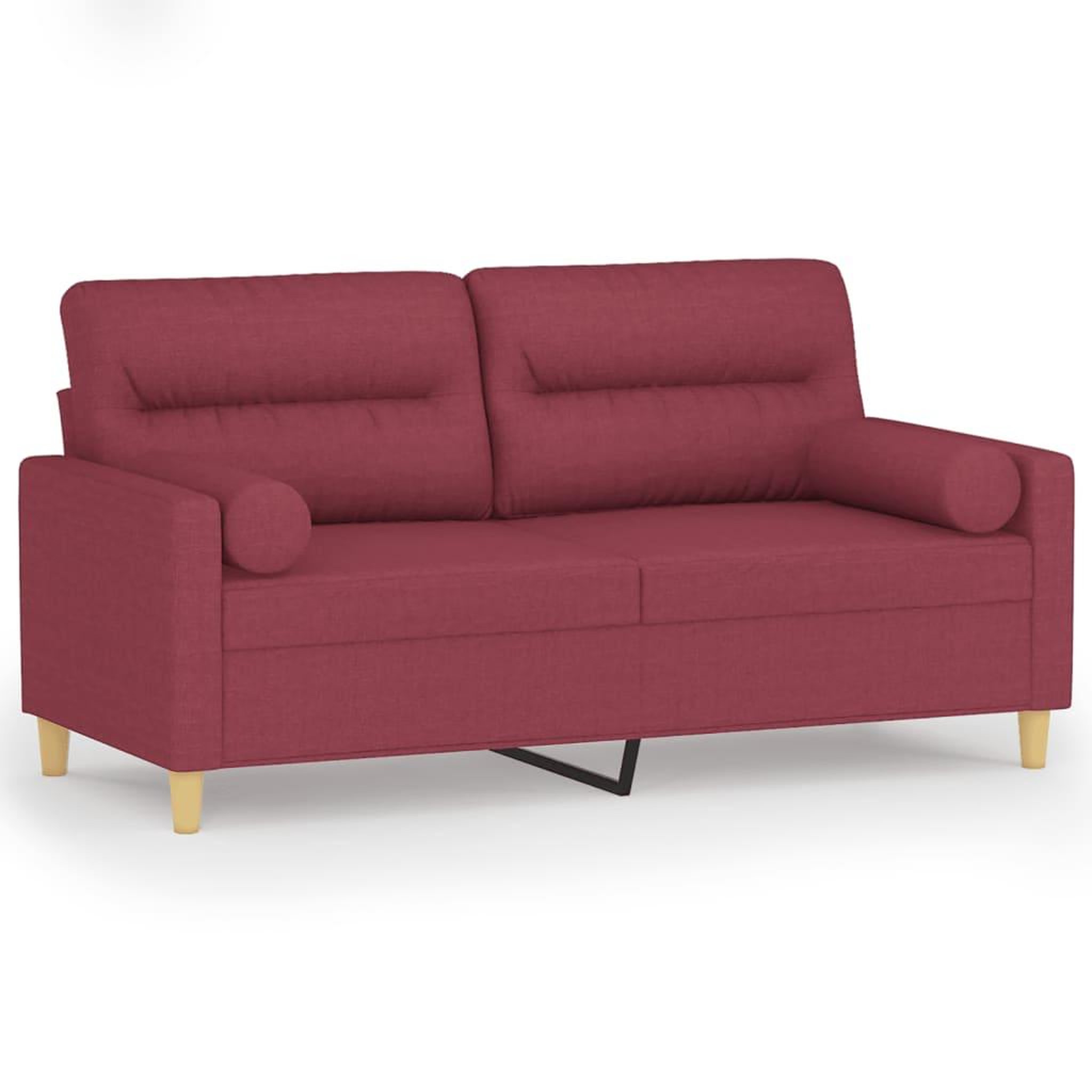 Voir la diapositive 2 : VIDAXL Canape 2 places avec oreillers bordeaux 140 cm tissu
