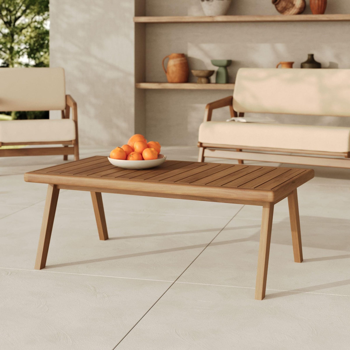 Rendez vous déco Table basse de jardin en bois d'acacia huilé-Siargao
