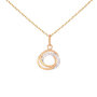 Voir la diapositive 1 : L'ATELIER D'AZUR Collier - Pendentif Or Rose Anneaux Enlacés Sertis de Zirconiums - Chaine Dorée Rose Offerte