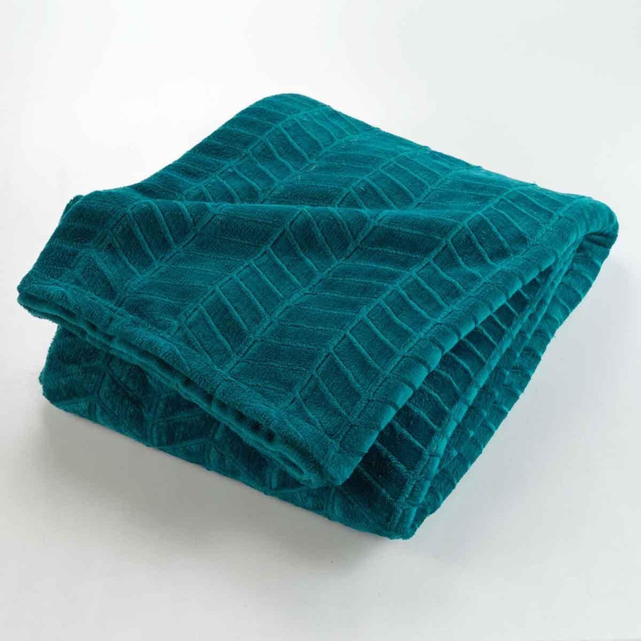 Voir la diapositive 2 : Douceur d'Intérieur Plaid flanelle uni  arya  180x220cm bleu